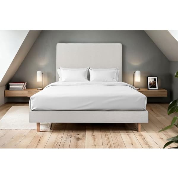 Sommier Kit Velour Ljusgrå - Blyertssömn - 200x200 - 2x16 ribbor - Träben koner 15 cm