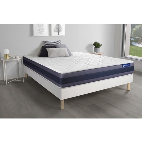 Sängset madrass 160x200 Actilatex morf Latex och minnesskum - 24 cm - Balancerad - sängram kit Vit