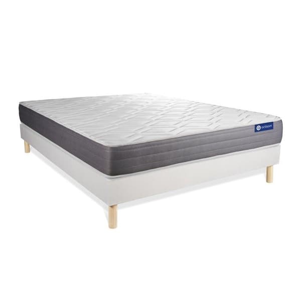Ensemble sängstomme madrass 140x190 Actimemo dream Minneform - 22 cm - Medium-fast - sängstomme kit Vit