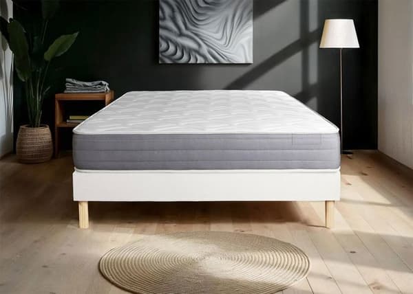 Ensemble sängstomme madrass 140x190 Actimemo dream Minneform - 22 cm - Medium-fast - sängstomme kit Vit