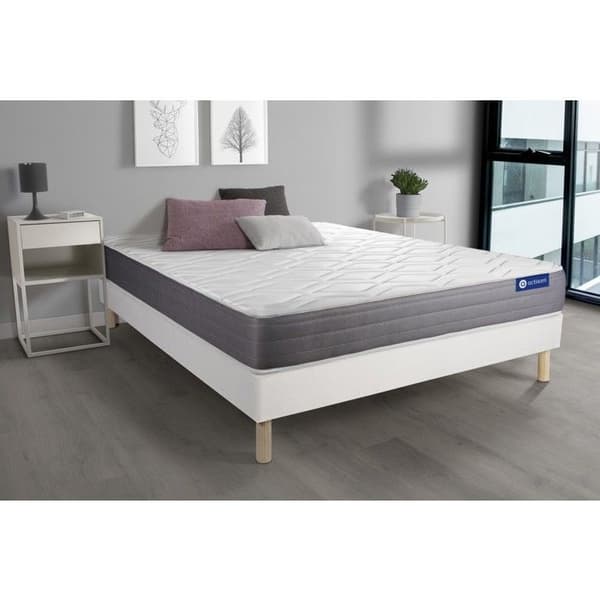 Ensemble sängstomme madrass 140x190 Actimemo dream Minneform - 22 cm - Medium-fast - sängstomme kit Vit