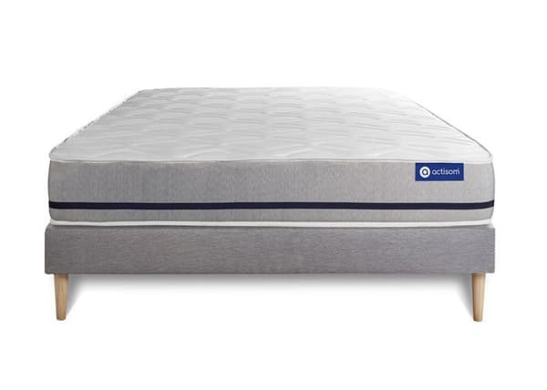 Ensemble Matelas Sommier 180x220 cm - Actiflex Soft - Sommier Kit Grå