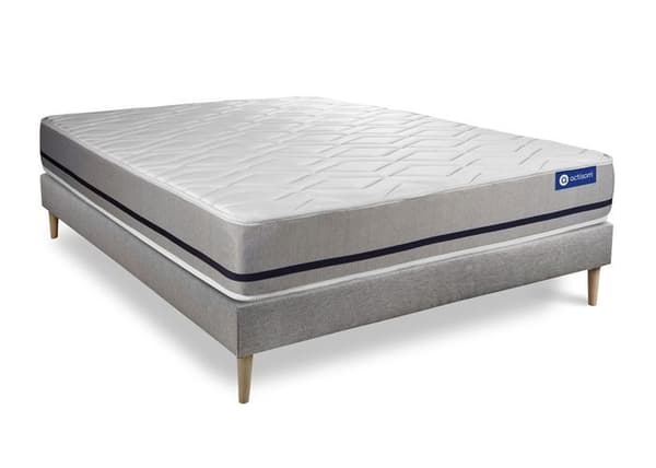 Ensemble Matelas Sommier 180x220 cm - Actiflex Soft - Sommier Kit Grå