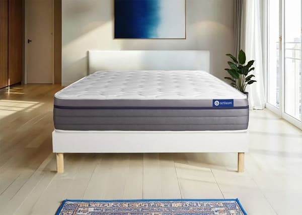 Madrass- och boxspringset 180x190 cm - Actilatex Zen - Vitt boxspringkit