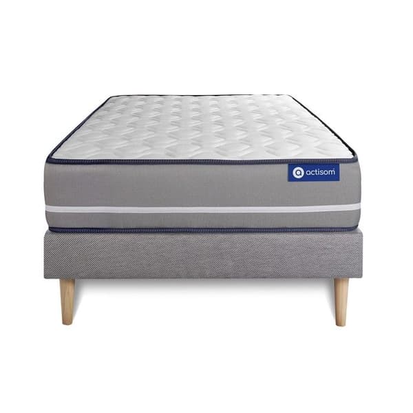 Sänglåda och madrass 90x200 Actiflex ren - 20 cm - Fast - sänglåda kit grå