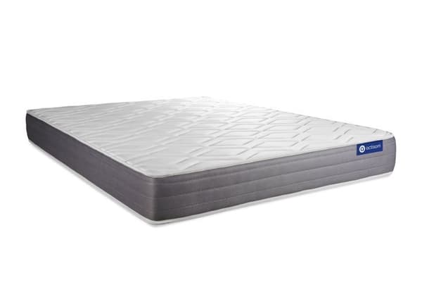 Sängpaket madrass 200x200 Actimemo dream - 22 cm - Medium-fast - grå sängbottenkit + 2 kuddar + täcke