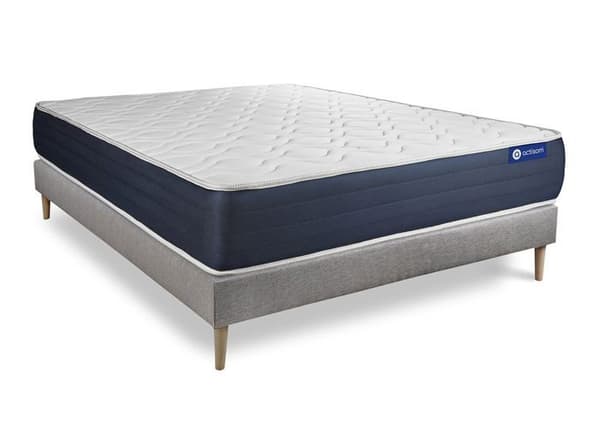 Ensemble madrass med fickfjädrar och memory foam ACTIFLEX SLEEP 120x200 5 zoner av komfort + påslakan 120 x 200 cm Grå