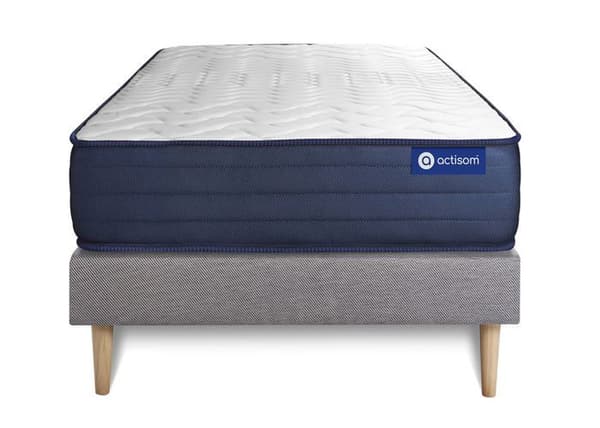 Ensemble madrass ACTIMEMO LIFE 80x190 Minnesskum 5 komfortzoner + sängbotten KIT grå 80 x 190 cm Grå