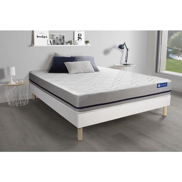 Ensemble madrass 80x200 ACTILATEX SOFT 3 komfortzoner + sängstomme KIT vit 80 x 200 cm Vit
