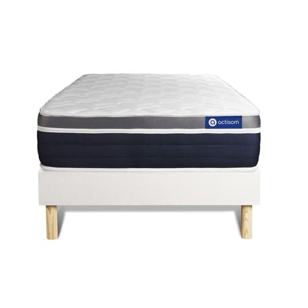 Ensemble ACTIMEMO CONFORT Madrass i memoryskum 120x200 cm Maxi tjocklek 7 komfortzoner + säng 120 x 200 cm Vit