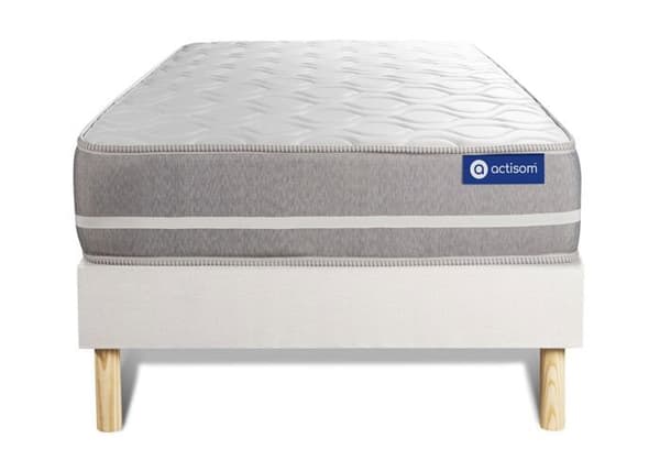 Ensemble madrass Memory foam ACTIMEMO TOUCH 80x190 3 komfortzoner + sängram KIT vit 80 x 190 cm Vit