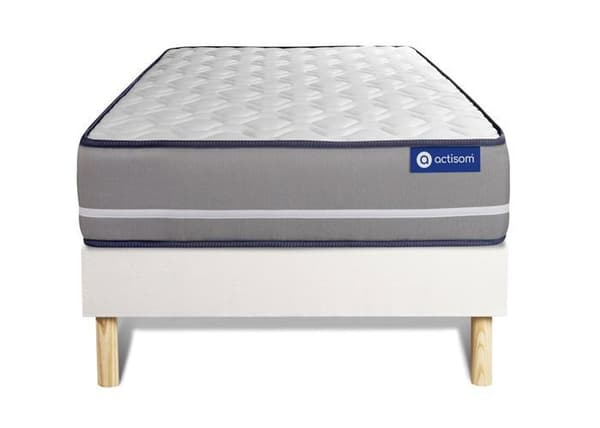 Ensemble madrass med minnesskum ACTIMEMO PUR 80x190cm 3 komfortzoner + sängbotten KIT vit 80 x 190 cm Vit