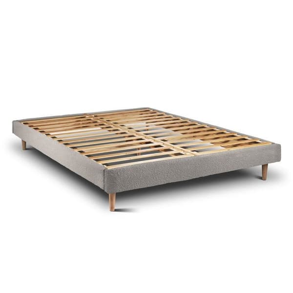 Säng 160x200cm med tuftad grått huvudgavel och sängbotten - Totalhöjd: 29cm