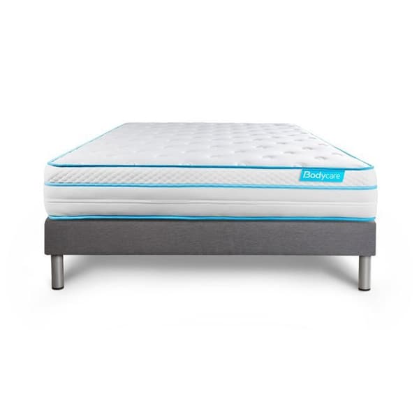 Sängpaket madrass 180x200 BodyMax Minnesskum och mikofjädrar i påse - 26 cm - Balanserad - sängbotten kit grå
