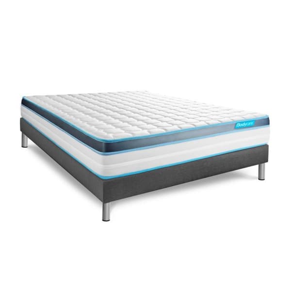 Sängset madrass 160x200 BodyFit Minnesskum - 24 cm - Fast - grå sängram - BODY CARE