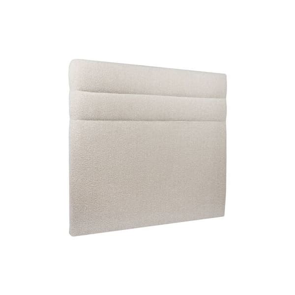 Lit 140x190cm med sänggavel med boucle-linjer och sängram kit - Beige - Modern skandinavisk stil