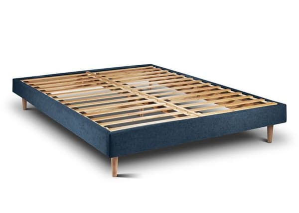 Lit tapissier med tyg och sängbotten kit Blå - Massivt trä - Modern Skandinavisk Stil - 150x200cm