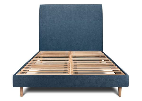 Lit tapissier med tyg och sängbotten kit Blå - Massivt trä - Modern Skandinavisk Stil - 150x200cm