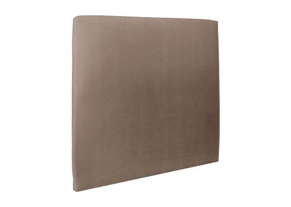 Säng 200x200cm med möbelklädd sänggavel i sammet och taupe sängstomme - Totalhöjd: 29cm