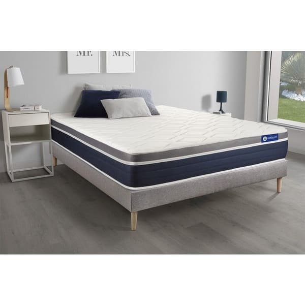 Ensemble ACTILATEX CONFORT Säng med latex + minnesskum 80x190 cm Maxi tjocklek 7 zoner av komfort 80 x 190 cm Grå