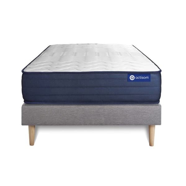 Sängpaket madrass 90x200 Actilatex life - 22 cm - Mycket fast - sängram kit grå