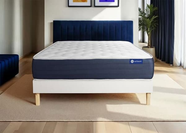 Sängset sängbotten madras 90x200 Actimemo sleep Minnesskum - 22 cm - Balanserad - sängbotten kit Vit