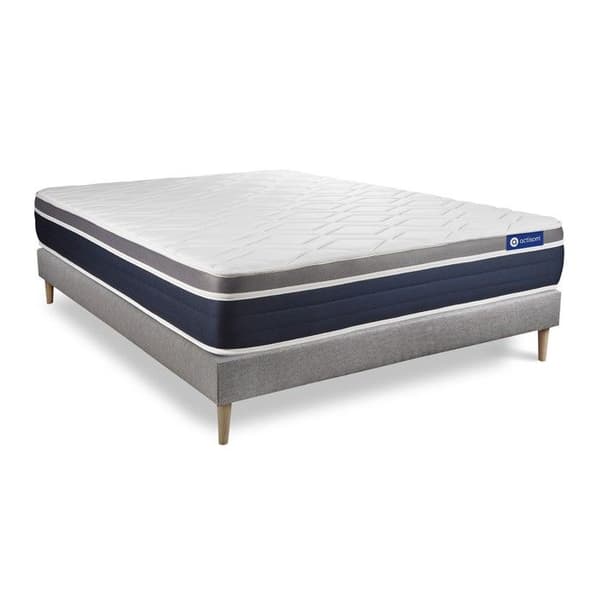 Sängset madrass 180x200 Actimemo komfort - 26 cm - Medium-fast - grå sängbotten kit