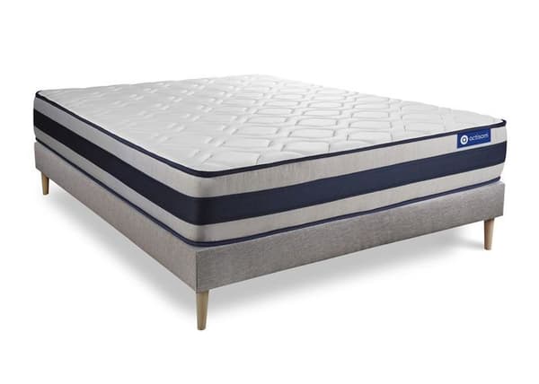 Sängram och madrass 180x200 Actiflex ergo - 24 cm - Fast - sängram grå