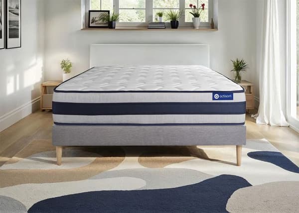 Sängram och madrass 180x200 Actiflex ergo - 24 cm - Fast - sängram grå