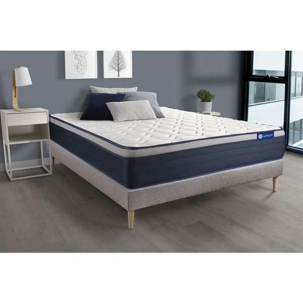 Ensemble sängbotten madrass 160x200 Actiflex max - 26 cm - Fast - sängbotten kit grå