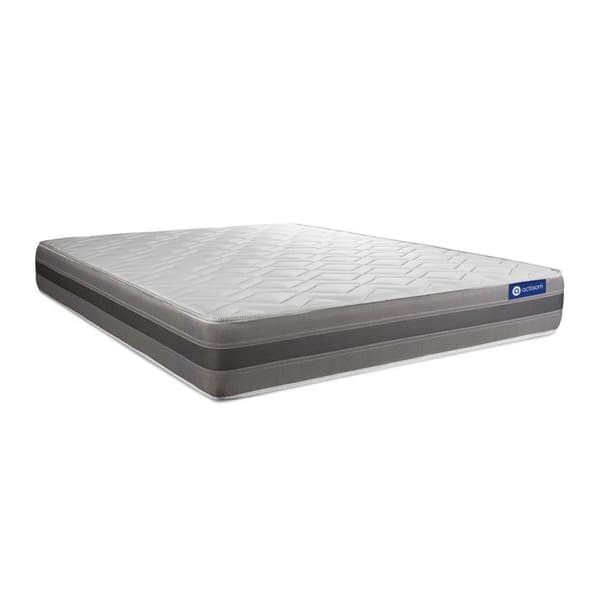 Sängset madrass 160x200 Actiflex relax - 24 cm - Medium-fast - grå sänggavel + 2 kuddar + täcke