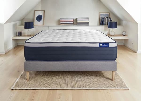 Sänggavel och madrass 200x200 Actimemo max - 26 cm - Fast - grå sänggavel kit