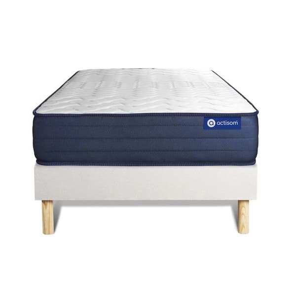 Ensemble madrass ACTILATEX LIFE 80x190 Latex och minnesskum 5 komfortzoner + sängram KIT bla 80 x 190 cm Vit