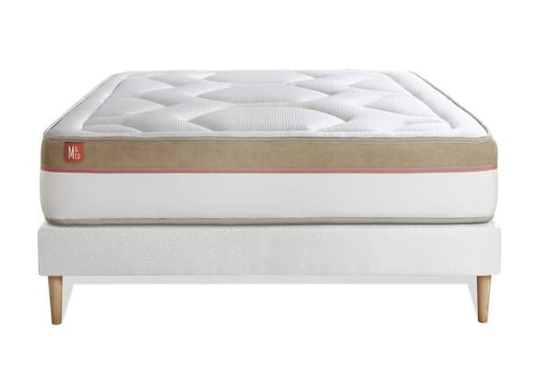 Ensemble LE COSY 160x200cm Minnesskum 7 komfortzoner - Tjocklek 30cm + sängram kit Vit