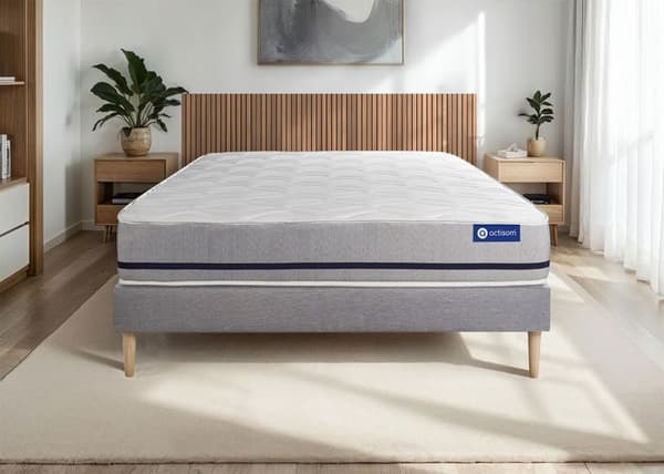 Ensemble sängsäng madrass 180x200 Actimemo soft - 20 cm - Medium-fast - sängsäng kit grå