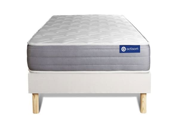 Ensemble madrass ACTIMEMO DREAM minneskum 80x190 cm 5 komfortzoner + sängram KIT vit 80 x 190 cm Vit