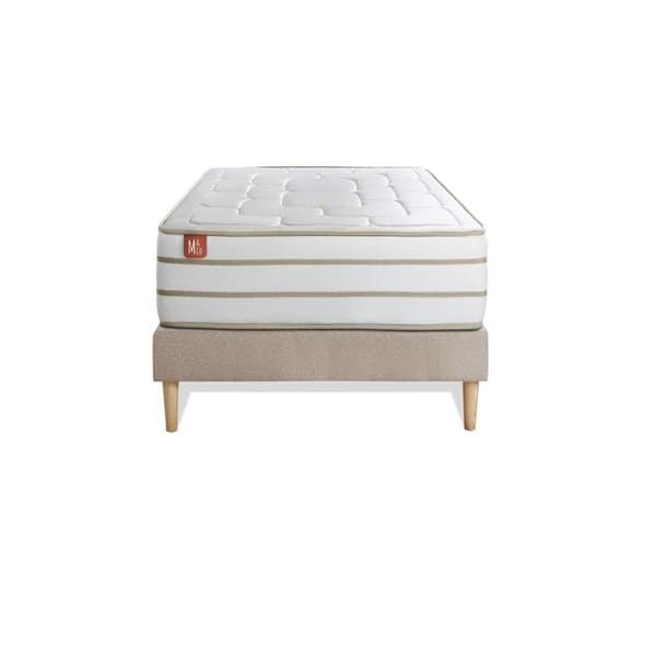 Ensemble LE DOUILLET 90x200cm Minneskum BioVisco - Maxi tjocklek 26cm + sängstomme kit Beige