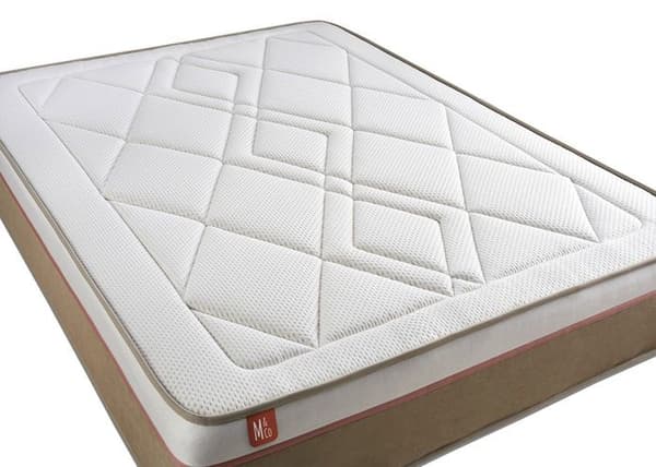 Madrass med påseade fjädrar + BioVisco minnesskum - Marmottes&Co - DEN SLÄTTA - Tjocklek 24cm - Vit