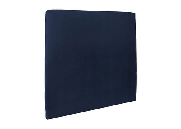 Säng 180x200cm med stoppad huvudgavl i sammet och kit sängbotten Blå - Total höjd: 29cm
