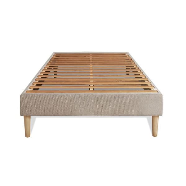 Ensemble LE SOYEUX 90x200cm Säckade fjädrar + BioVisco minnesskum - Tjocklek 24cm + sängram kit Beige