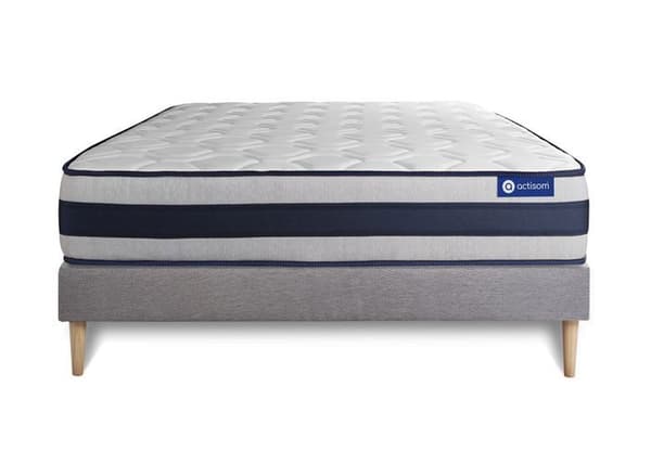 Sängsäng med madrass 140x190 Actilatex ergo - 24 cm - Fast - grå sängsängsats