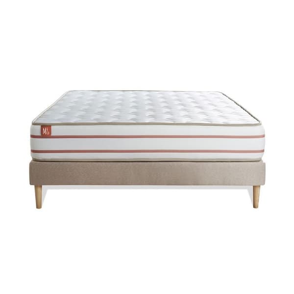 LE DOUX Set 140x190cm Memory foam 3 komfortzoner - Tjocklek 24cm + Beige kitbotten