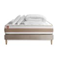 Miniatyrbild 1 av 6: Pack madrass LE DÉLICAT 140x190cm påsfjädrar + Memory foam + sängbotten kit Beige