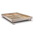 Miniatyrbild 2 av 5: Sommier Kit TissuBeige brun 150x190 H29cm Sommeil de plomb - Sommier i massivt trä med träben konformade 15 cm