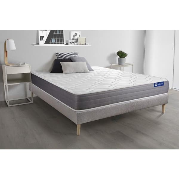 Ensemble madrass ACTILATEX DREAM Latex och minnesskum 120x200 cm 5 komfortzoner + sängram KI 120 x 200 cm Grå