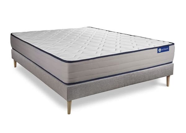 Ensemble madrass av latex och viscoelasticitet ACTILATEX FORM 120x200 cm 5 komfortzoner + sängbotten KIT 120 x 200 cm Grå