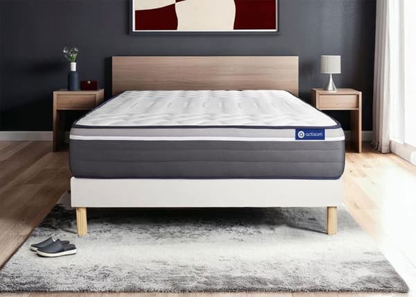 Sängset ACTILATEX PLUS 80x200 Latex+Minnesskum Maxi tjocklek 7 komfortzoner + säng 80 x 200 cm Vit