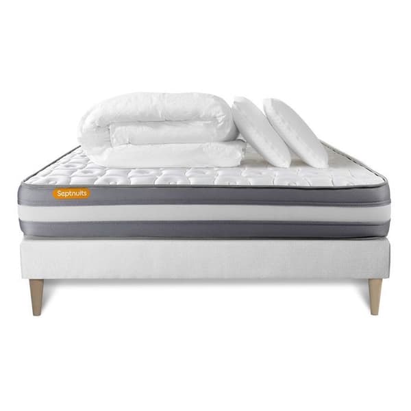 Pack sängkläder Memo Plus - Septnuits - 140x190 - HR-skum - Fast - Kuddar i minnesskum
