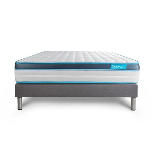 Ensemble sängbotten madrass 140x190 BodyFit Minnesskum - 24 cm - Fast - sängbotten kit grå