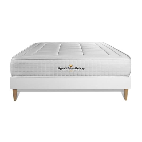 Balmoral Memory Foam 200x200 Madrassbotten Set - 24 cm - Fast - Vit Kit Botten